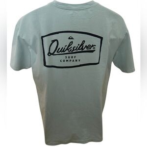 QUIKSILVER Surf Company Light Blue Regular Fit Tee Shirt Men L Large